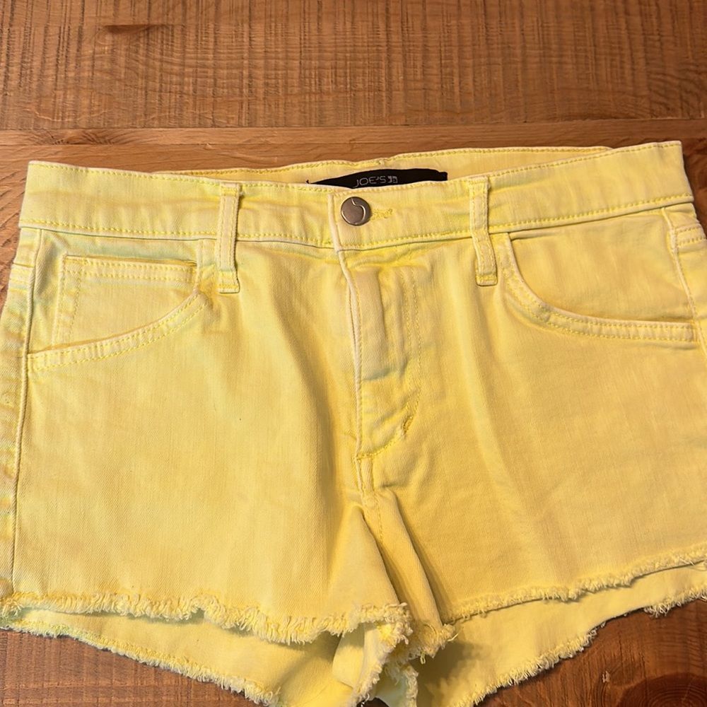 Joe's yellow cutoff jean shorts